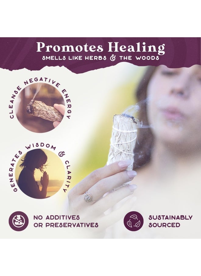 Generic - Purple Canyon White Sage Smudge Refill Kit Bulk Packs White Sage Smudge Sticks Incense Kit For Meditation Home Cleansing Aromatherapy And Smudge Rituals 24 Pack - Image 1