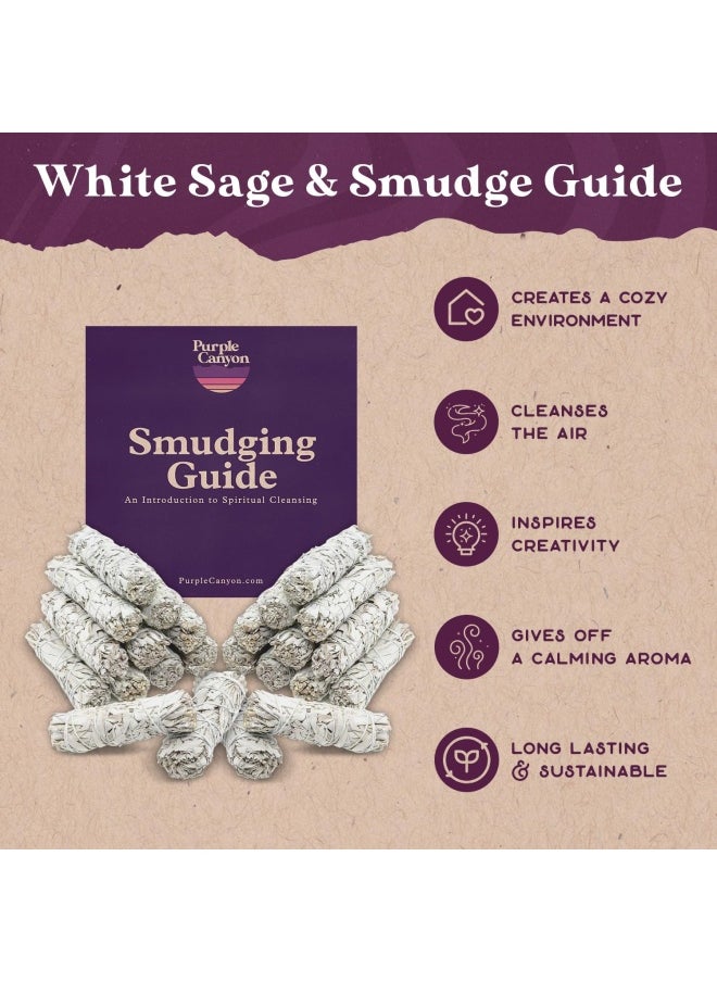Generic - Purple Canyon White Sage Smudge Refill Kit Bulk Packs White Sage Smudge Sticks Incense Kit For Meditation Home Cleansing Aromatherapy And Smudge Rituals 24 Pack - Image 1
