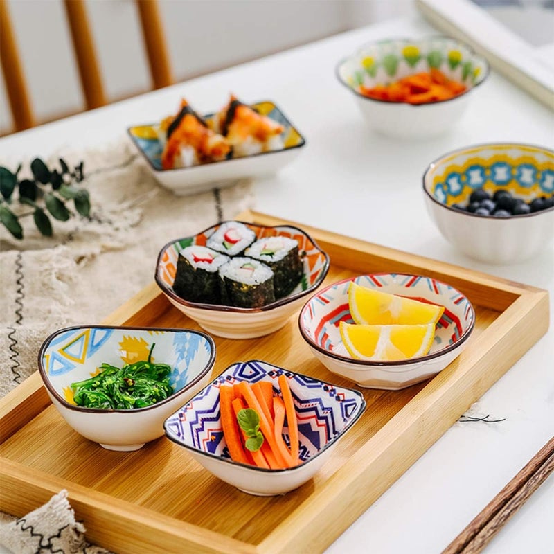 RareCi Dip Bowls 4 Oz - 6-Pack Little Dipping Bowl Set - Strong Ceramic Mini Bowl - Small Condiment, Appetizer, Snack, Soy Sauce Dish - Easy To Clean, Microwave-Safe - Cute Serving Bowls for Parties - Image 2