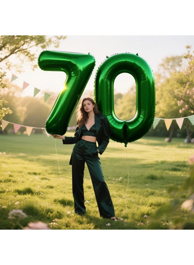 Kelfuoya 40 Inch Green Large 7 Number Balloons Dark Green, Big Foil Number Balloons, Giant Helium Happy 17th 27th Birthday Party Decorations for Man and Women, Huge Mylar Anniversary Party Supplies - Image 3