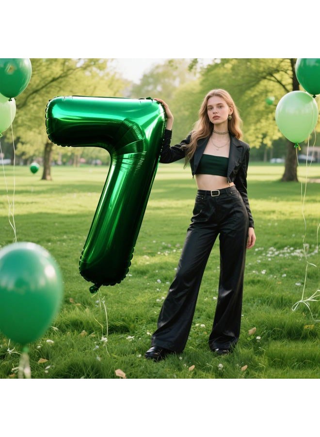 Kelfuoya 40 Inch Green Large 7 Number Balloons Dark Green, Big Foil Number Balloons, Giant Helium Happy 17th 27th Birthday Party Decorations for Man and Women, Huge Mylar Anniversary Party Supplies - Image 4