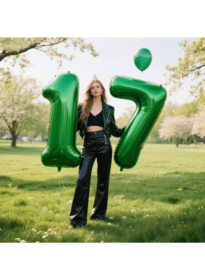 Kelfuoya 40 Inch Green Large 7 Number Balloons Dark Green, Big Foil Number Balloons, Giant Helium Happy 17th 27th Birthday Party Decorations for Man and Women, Huge Mylar Anniversary Party Supplies - Image 5