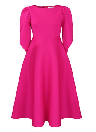 New Double layered Ruffle Sleeves Solid Color Large Hem Dres - pzsku/ZC98C2FFFDA2CE9281292Z/45/_/1708933287/087ecff3-5706-445c-8d3c-ddf220973763