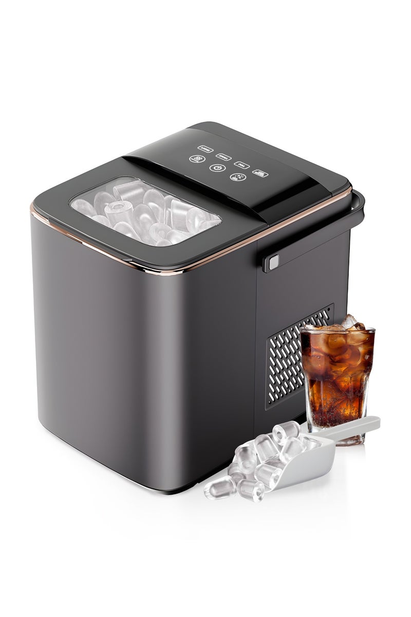 INKBIRD Countertop Ice Maker, Compact Bullet Ice Cube Maker, 12kg/26 lbs in 24H, Self-Cleaning Nugget Ice Machine, 9 Cubes in 6 Mins, Ideal for Home Kitchen Office RV Use, Ice Scoop & Basket Included