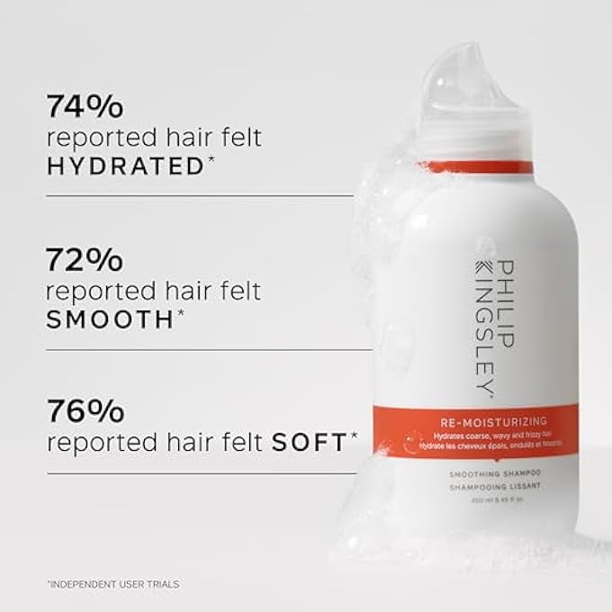 Philip Kingsley RE-MOISTURISING SMOOTHING SHAMPOO FOR CURLY, FRIZZY, WAVY, DRY, COARSE HAIR TYPES, HYDRATING SHAMPOO THAT RE-MOISTURISES AND SMOOTHS HAIR, 250 ML - Image 3