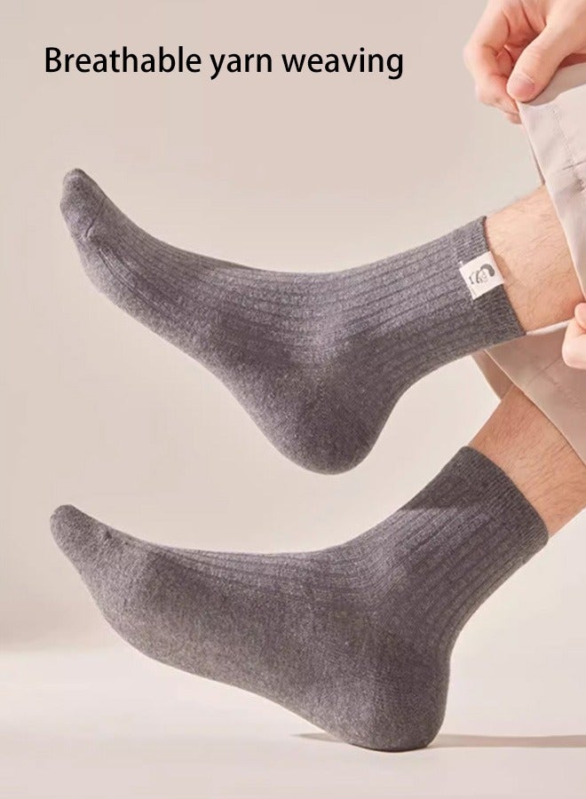 Men's mid length socks are suitable for wearing in spring and autumn, with anti odor, sweat absorbing, and breathable properties. - Image 3