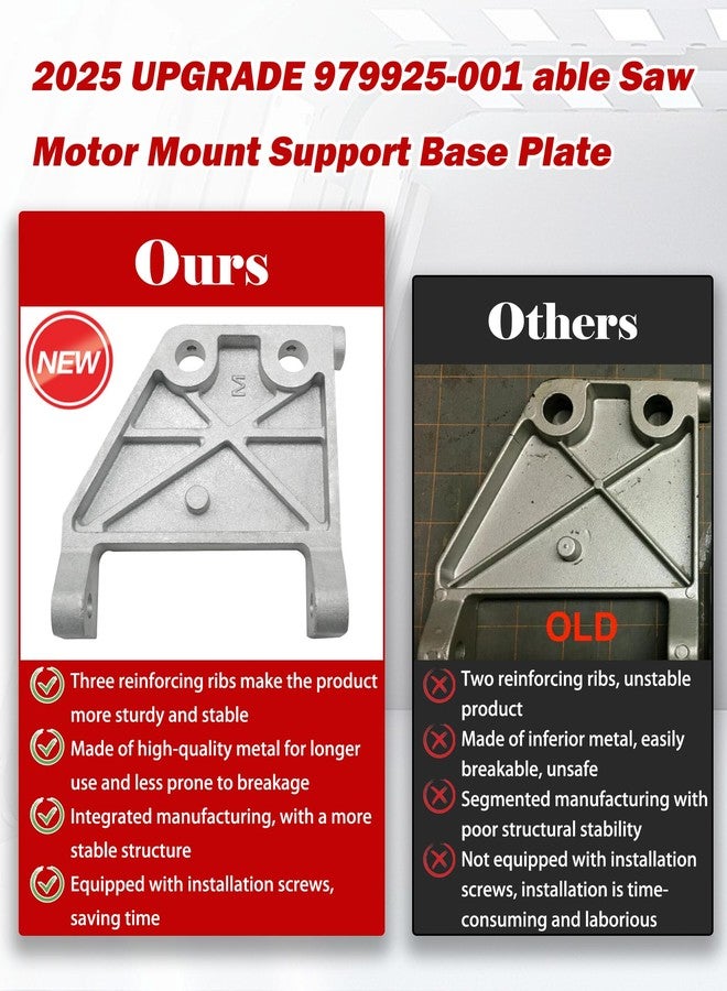 Maigoo New Upgrade Table Saw Motor Mount Support Base Fits For Craftsman 113 315 Series And Ridgid Table Saw,Replace 979925-001 TH1012 158543-C ETC - Image 2