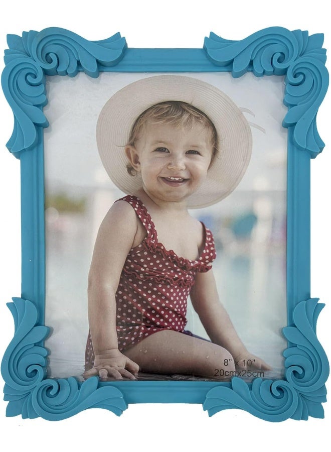 Decorhills DECORHILLS FRAMES & DECOR Plastic Single Photo with Tabletop Wall Mount Display for 6x8 inch Photo Size, Blue , 1-Pc  - Image 1