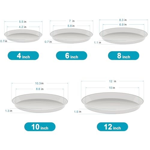 VUWEZ 6 Pack of Plant Saucer 10 Inch, 10 inch Plant Saucer Round, Plastic Flower Plant Trays for Pots, Plant Saucers for Indoors 9", Plant Pot Saucers, Planter Tray for Planter 8-10" (10", Black) - Image 2