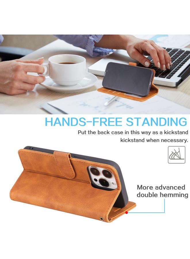 زبون جراب لهاتف iPhone 13 Pro مصنوع من الجلد المقاوم للسرقة مع قلاب أفقي لهاتف iPhone13 Pro - Image 3