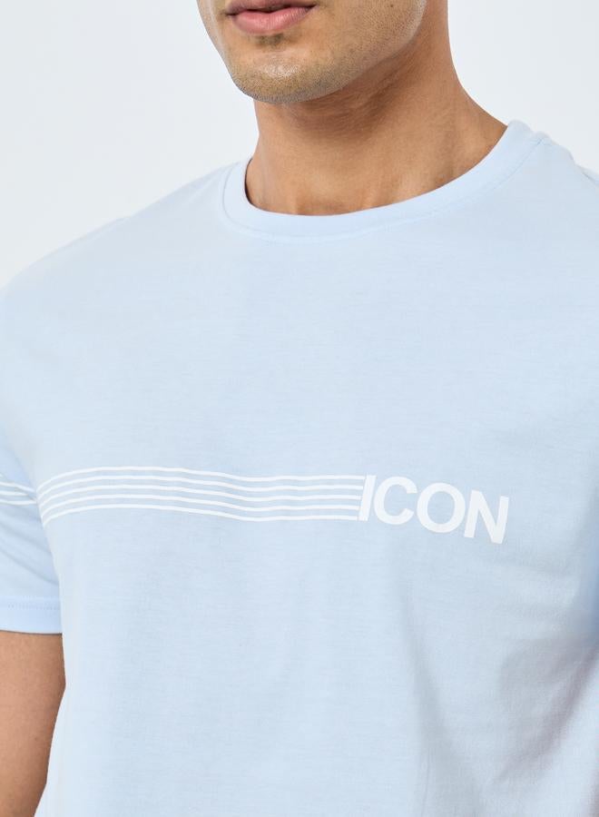 Styli Placement Striped Printed Regular T-Shirt - Image 3