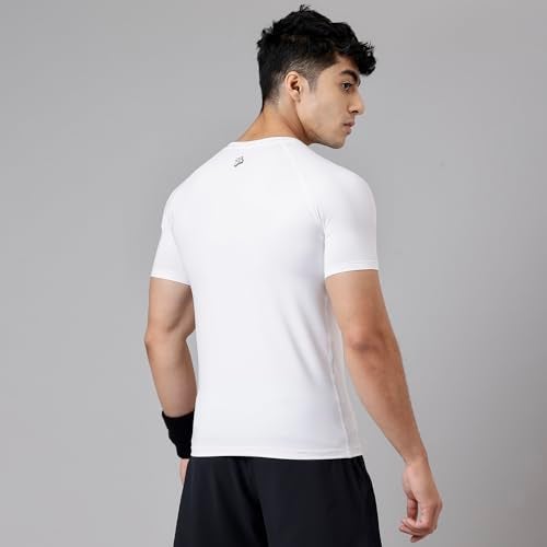 MuscleBlaze Half Sleeve Compression T-Shirts for Men (Polar White) - Image 4