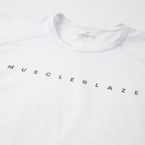 MuscleBlaze Half Sleeve Compression T-Shirts for Men (Polar White) - Image 2