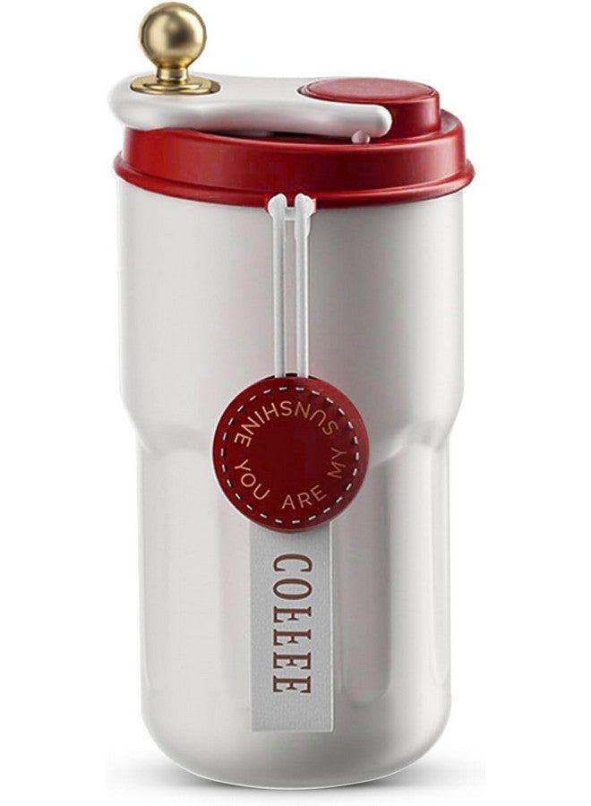 Wosta Coffee Mug with Ziplock Lid, Coffee Thermal Mug Coffee to Go, Double-Walled Vacuum Thermal Mug, Coffee, Stainless Steel Thermal Mug, 420 Ml(Without Temperature Display) (Red) - Image 1