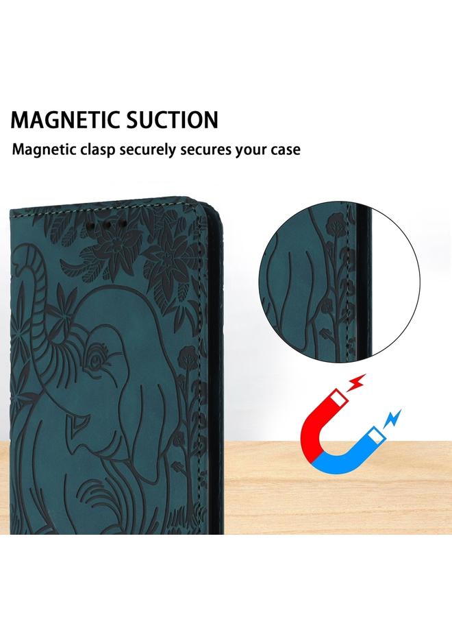 اس-توب جراب لهاتف iPhone 12 / 12 Pro جراب هاتف جلدي منقوش على شكل فيل عتيق - Image 5