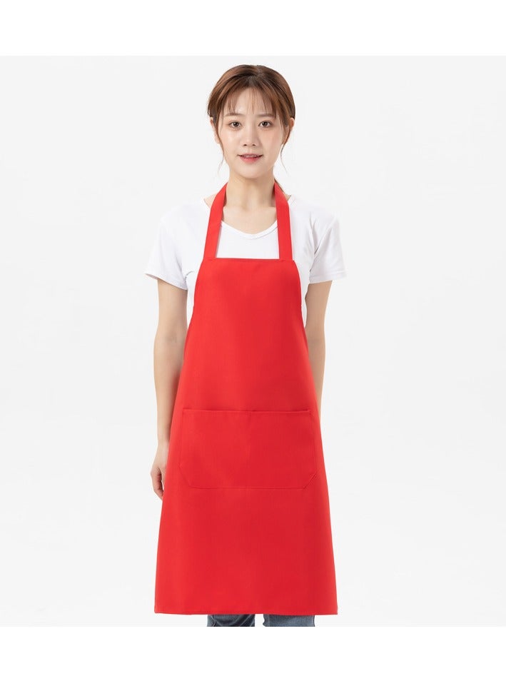 10 Pack Bib Aprons, Water and Oil Resistant Aprons with 2 Pockets Adjustable, Cooking Kitchen Chef Apron for Women Men（red） - Image 5