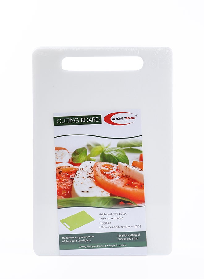 Kitchenmark PE Durable Plastic 7.5mm thickness Chopping Cutting Board 33.5cm - White - Image 1