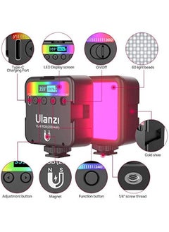 Arabest Portable RGB LED Camera Light with 360° Full Color, 3 Cold Shoe, Magnetic Attraction, Rechargeable 2000mAh Battery, CRI 95+ 2500-9000K Dimmable Panel Lamp for Photography Lighting.  - Image 2