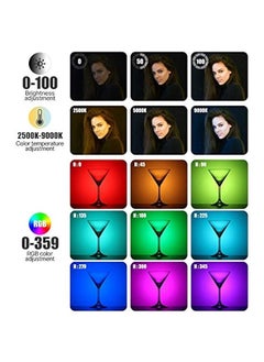 Arabest Portable RGB LED Camera Light with 360° Full Color, 3 Cold Shoe, Magnetic Attraction, Rechargeable 2000mAh Battery, CRI 95+ 2500-9000K Dimmable Panel Lamp for Photography Lighting.  - Image 3