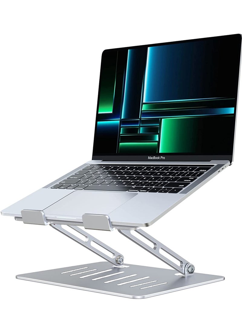 Rock Pow - Foldable Laptop Stand for Desk Adjustable Height Ergonomic Computer Stand Aluminum Portable Laptop Stands Holder Riser for MacBook Air Pro All 10-16" Notebooks Laptops - Image 1
