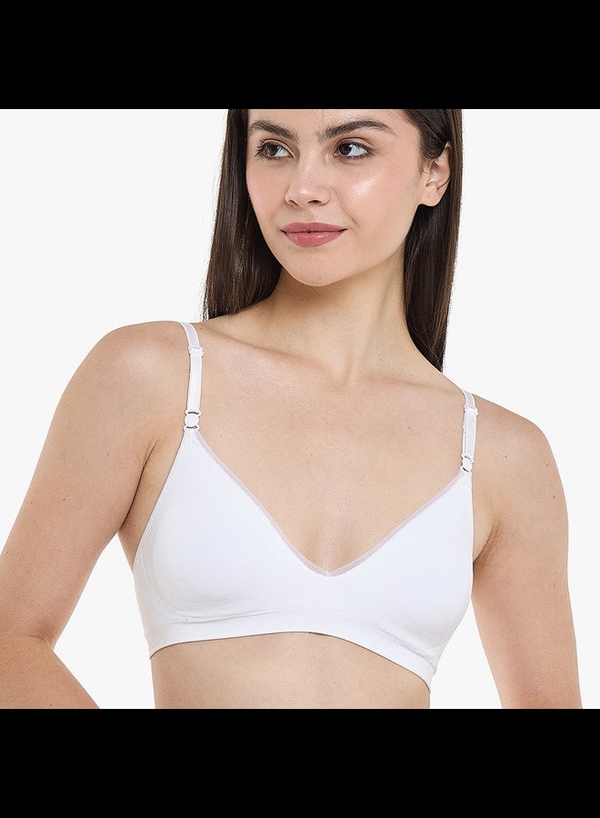 هينز هانز حمالة صدر نسائية قابلة للتحويل بدون أسلاك أبيض هيذر كبير - Image 1