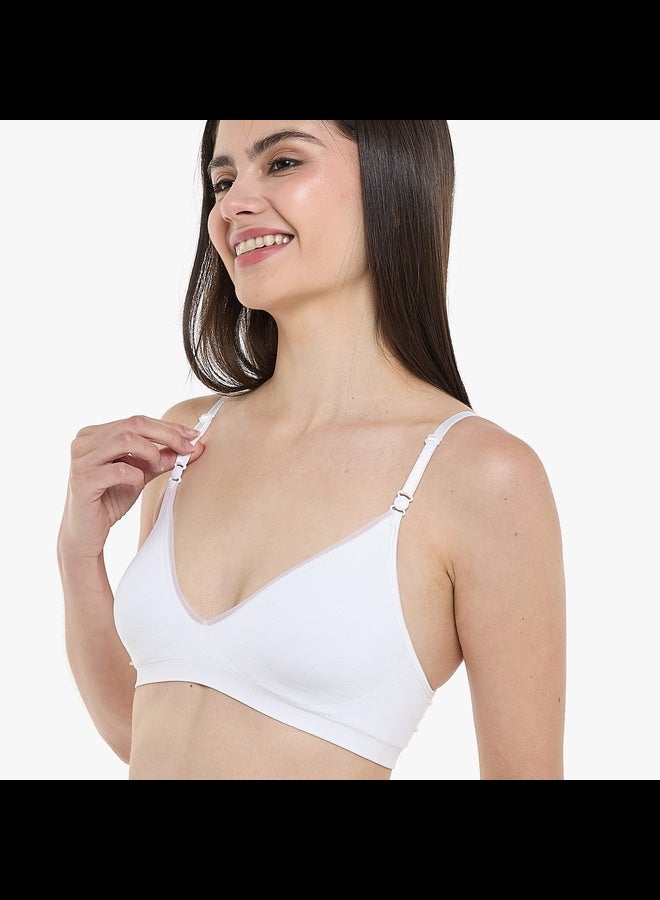 هينز هانز حمالة صدر نسائية قابلة للتحويل بدون أسلاك أبيض هيذر كبير - Image 2