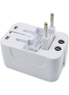 Womdee Womdee Universal Fast Travel Adapter, Worldwide All In One Universal Power Wall Charger Ac Power Plug Adapter With Dual USB Charging Ports For USA EU UK Cell Phone Laptop (White)  - Image 3