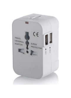 Womdee Womdee Universal Fast Travel Adapter, Worldwide All In One Universal Power Wall Charger Ac Power Plug Adapter With Dual USB Charging Ports For USA EU UK Cell Phone Laptop (White)  - Image 2
