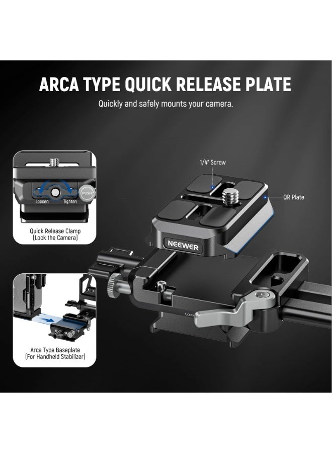 Neewer Camera Cage Rig for Sony FX3/FX30, Formfitting Video Cage with Multiple Mounting Points, HDMI Cable Clamp, NATO Rail, Cold Shoe & 1/4" 3/8" Threads, Arca Quick Release Base, Compatible with DJI RS4/RS3/RS2 Gimbals | Professional Camera Protection Frame - Image 3