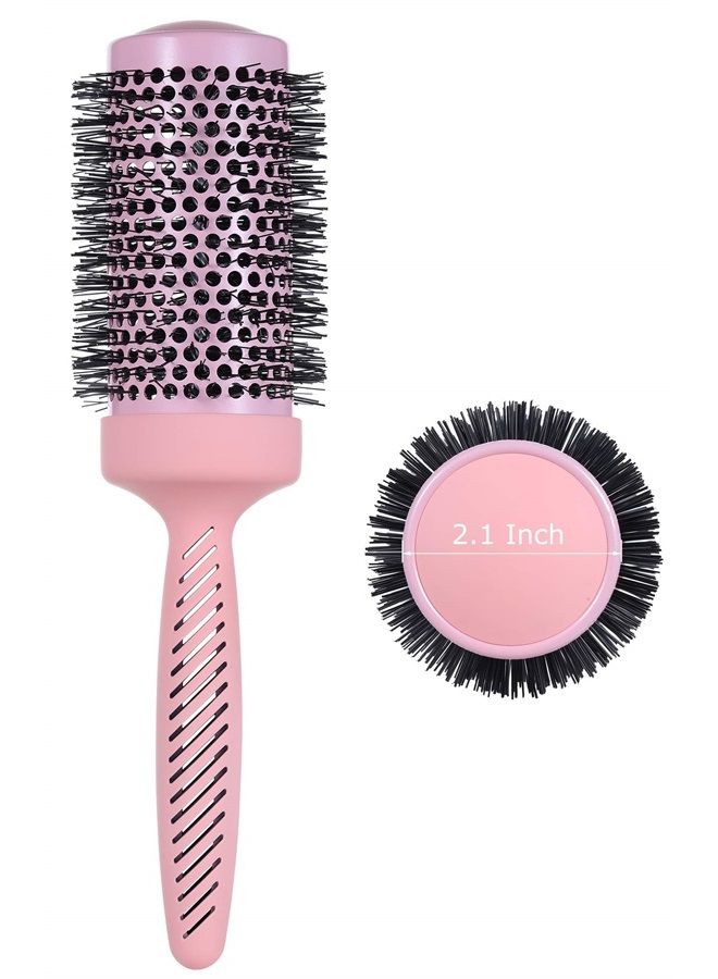 Perfehair Large Ceramic Round Brush for Blow Drying, 2.9 Inch Professional Ion Thermal Barrel Hairbrush for Women Styling, Blowout,Curling, Smoothing, Straightening Medium to Long Wavy or Curly Hair -Pink - Image 1