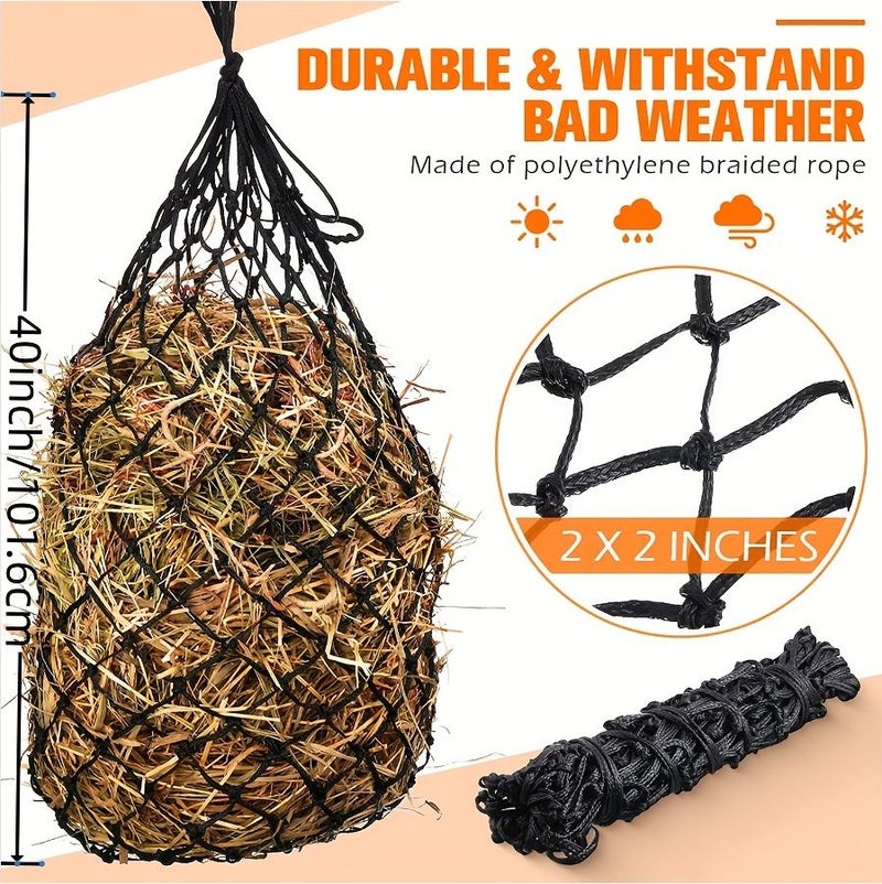 Blue Slow Feed Hay Net for Horses Sheep Donkey Reduce Waste - Image 2