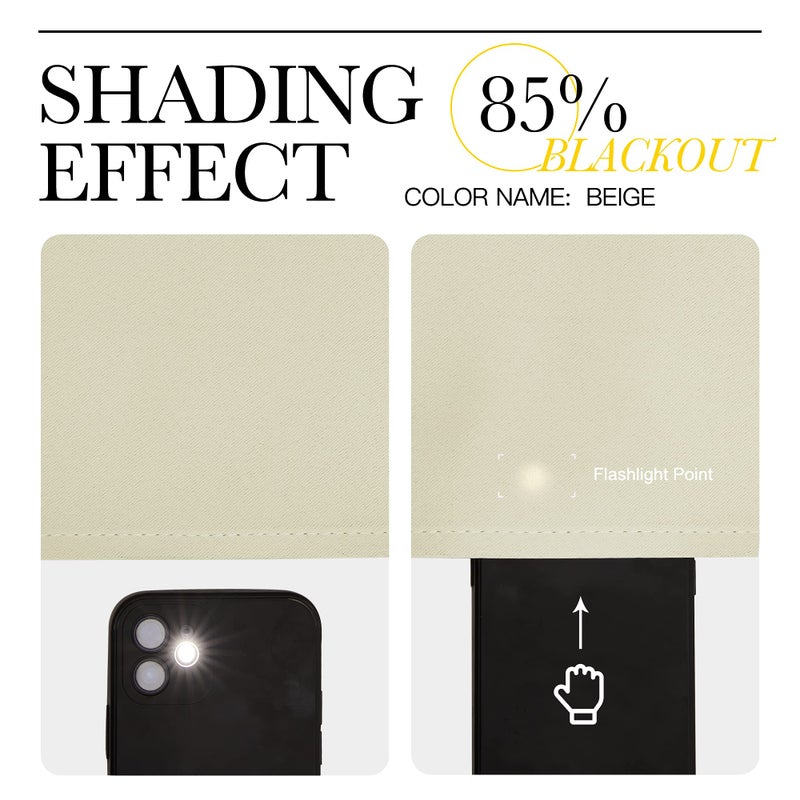 NICETOWN Room Darkening Curtain Panels for Cafe, Thermal Insulated Grommet Top Room Darkening Draperies/Drapes for Window (Beige, 2 Panels, W34 x L45) - Image 5