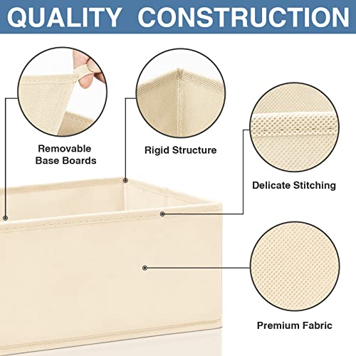Criusia Drawer Organizer Clothes 12 Pack, Dresser Organizer for Nursery Bedroom Closet Organization and Storage - Baby Clothes Organizer Bins - Drawer Divider for Sock Underwear Bra Ties (Beige) - Image 5