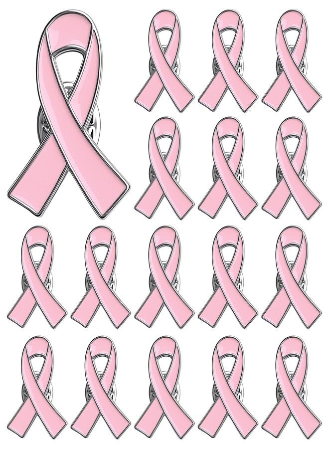 EMORBALS Breast Cancer Pin, 20 Pack Breast Cancer Awareness Pins Set, Alloy Pink Ribbon Pin, Safety Clip Design(20Pcs) - Image 1