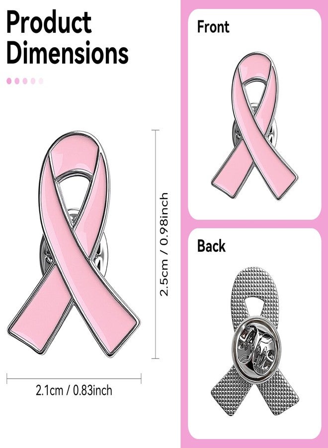 EMORBALS Breast Cancer Pin, 20 Pack Breast Cancer Awareness Pins Set, Alloy Pink Ribbon Pin, Safety Clip Design(20Pcs) - Image 2