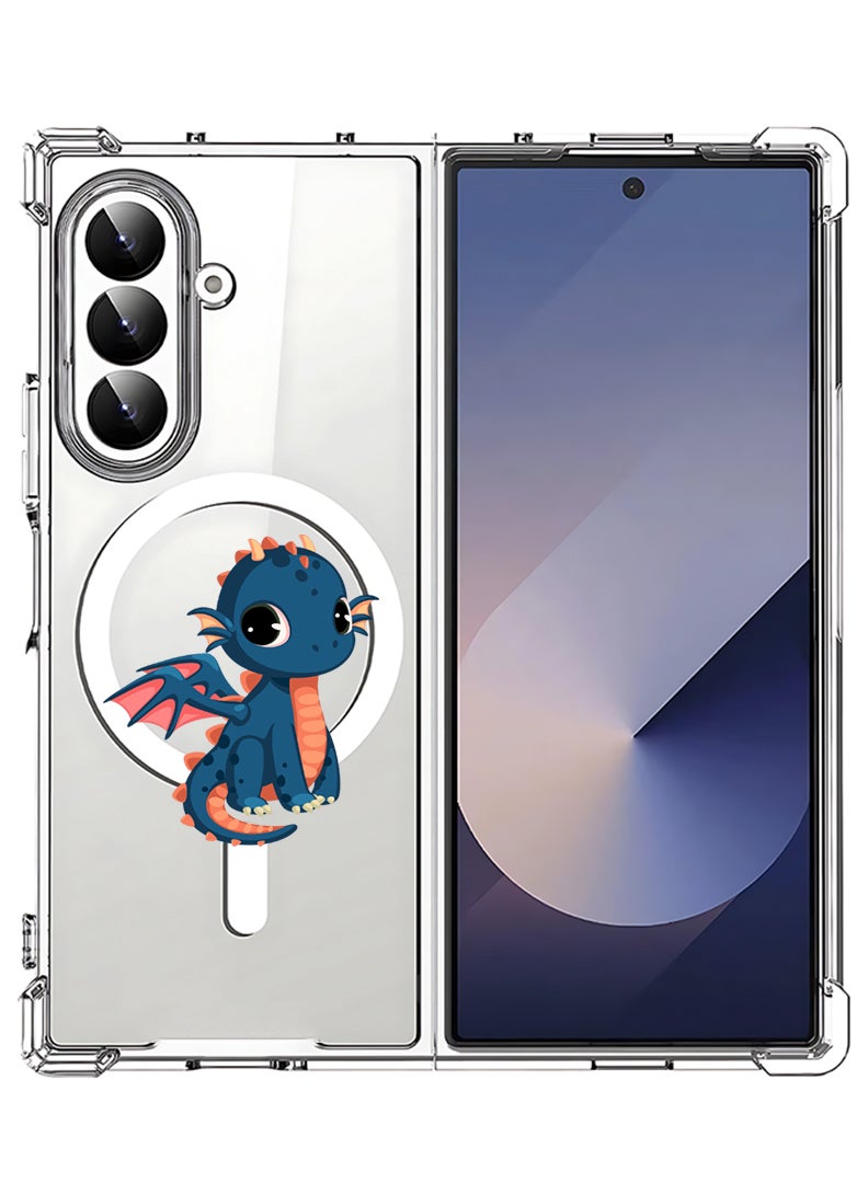 Theodor Magnetic Case for Samsung Galaxy Z Fold 7 Compatible with MagSafe Wireless Charging, Shockproof Phone Bumper Cover dragon - Image 1