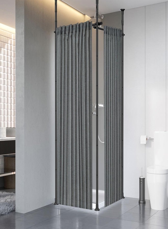 FLY HAWK Room divider curtain rod,Tension Shower Curtain Rods Rustproof Expandable Stainless steel no drilling 70-125 in Customizable for Bathroom,closet,windows,bedroom,living room,laundry room Black - Image 5