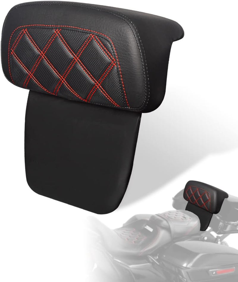 FOVPLUE Chopped Razor Tour Pack Backrest Pad for Harley Touring 2014-2024 with Red Stitching - Image 1