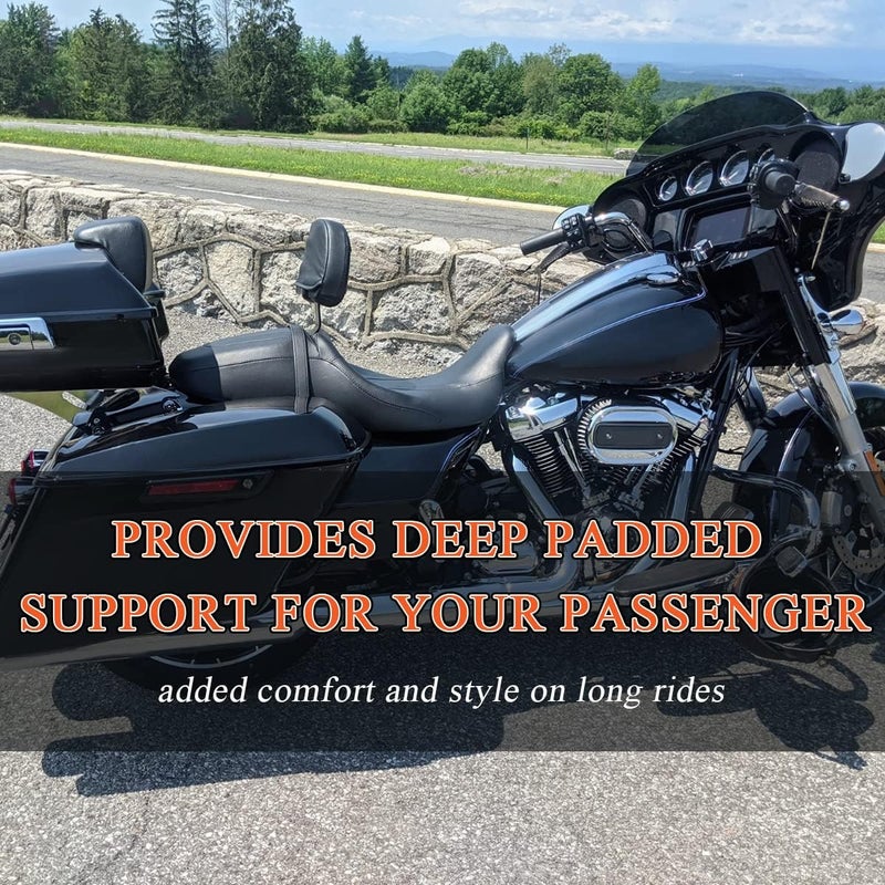 FOVPLUE Chopped Razor Tour Pack Backrest Pad for Harley Touring 2014-2024 with Red Stitching - Image 2