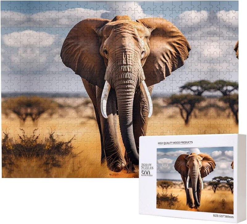 Phayah Elephants Jigsaw Puzzle 500 Pieces For Adults Home Decor 20 4 X 15 Inches - Image 2