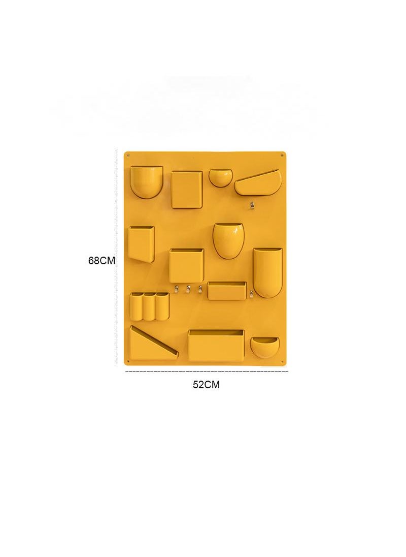 Y&D Tiktok Hot Products Creative Wall Decoration At The Entrance Foyer Minimalist Wall Hole Board Rack Desktop Storage Rack （Yellow）  - Image 1