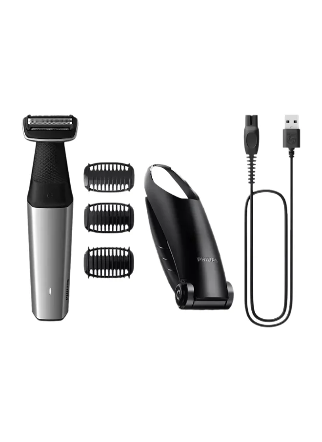 Philips Bodygroom BG5021/15,Showerproof Groin & Body Trimmer,Body Shaver, 3-Length Combs,60min Cordless, Skin Protection, Back Reach Attachment