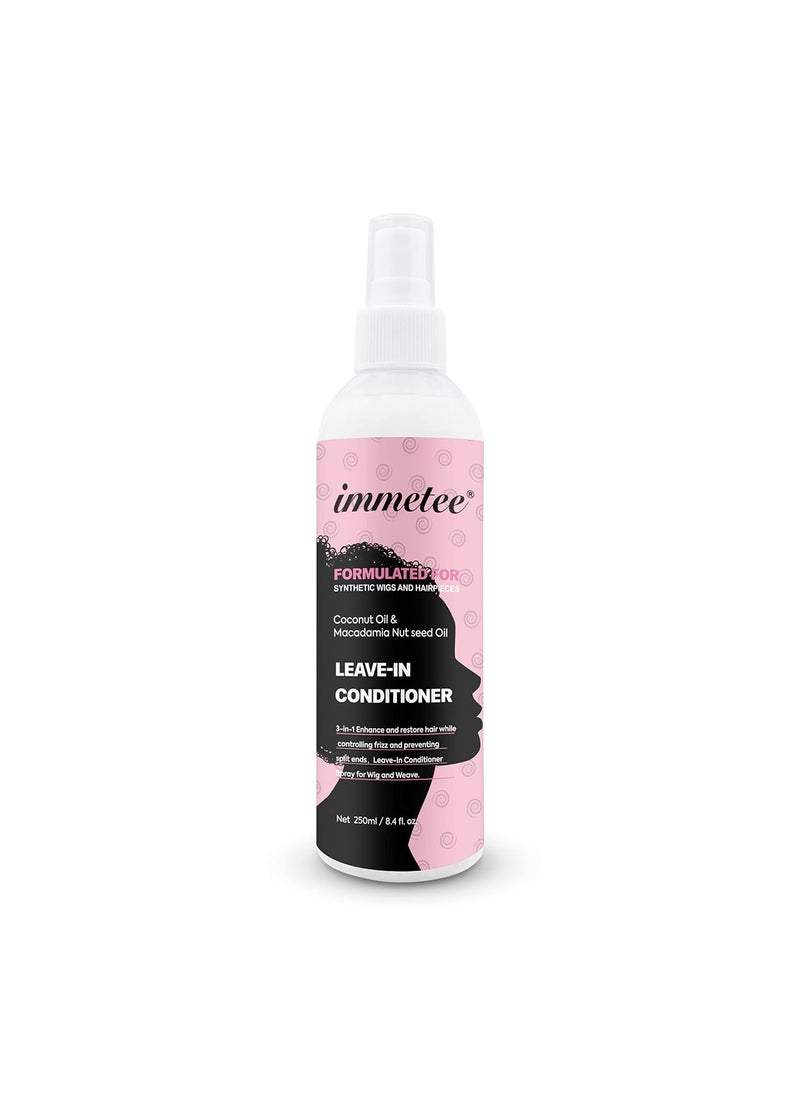 Immetee - immetee LeaveIn Wig Hair Conditioner Spray Moisturing  Hydrating Detangler for Wig Care Accessories 250Ml84Fl Oz Formulated for Synthetic Wigs - Image 1