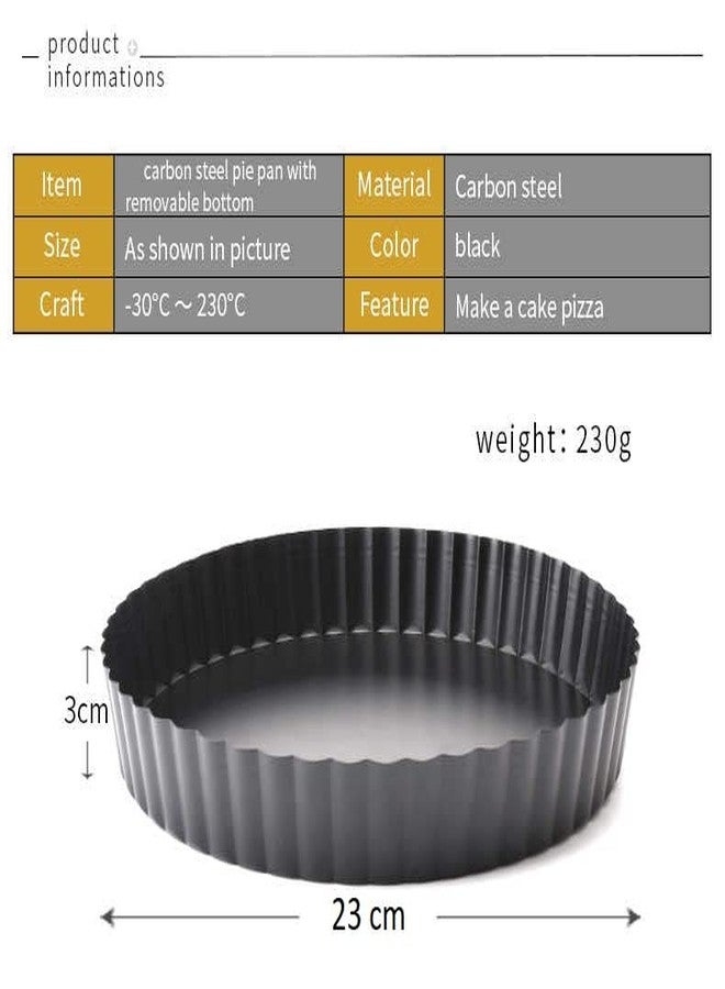 MobFest® Non-Stick Carbon Steel Made Quiche Tart Molds Pie Pizza Cake Round Mould Removable Loose Bottom Fluted Pie Cake Tray for Baking, 9 inch - Image 2