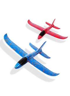 kizh Throwing Foam Airplane Toys 13.5 Inches Flying Glider Inertia Plane Manual Circling Functions Flying Aircraft Fun Best Outdoor Fun For Kids Children Boys Girls 2Pcs  - Image 1
