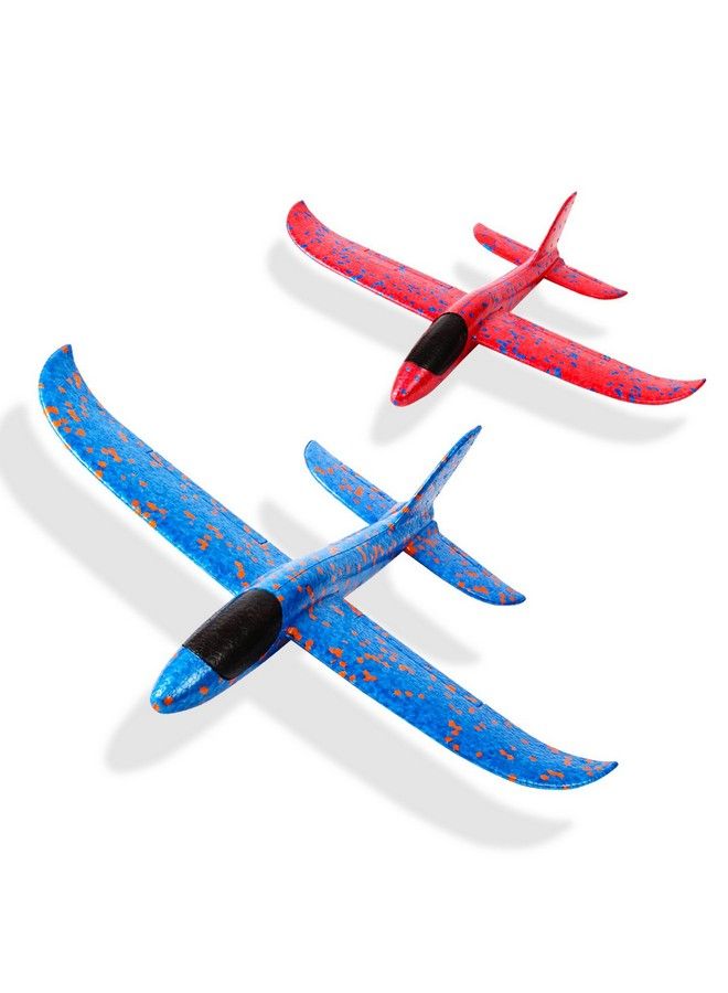 kizh ألعاب طائرة رغوية قابلة للرمي مقاس 13.5 بوصة طائرة شراعية طائرة بالقصور الذاتي وظائف دائرية يدوية طائرة طيران ممتعة أفضل متعة خارجية للأطفال الأولاد والبنات قطعتان - Image 1