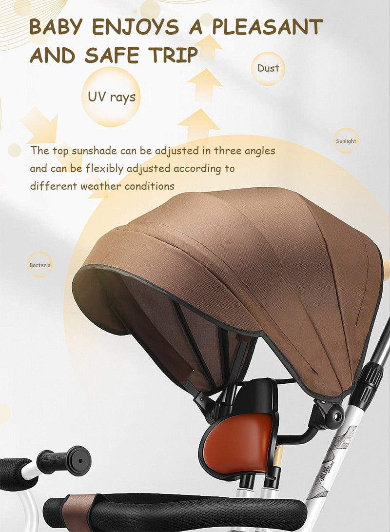 MaBaby 4-in-1 Tricycle for Kids,  Kids Bicycle with Adjustable Push Handle and folding 2-Way Trikes Swivel Seat, for 1-6 Years Boys and Girls - Image 4