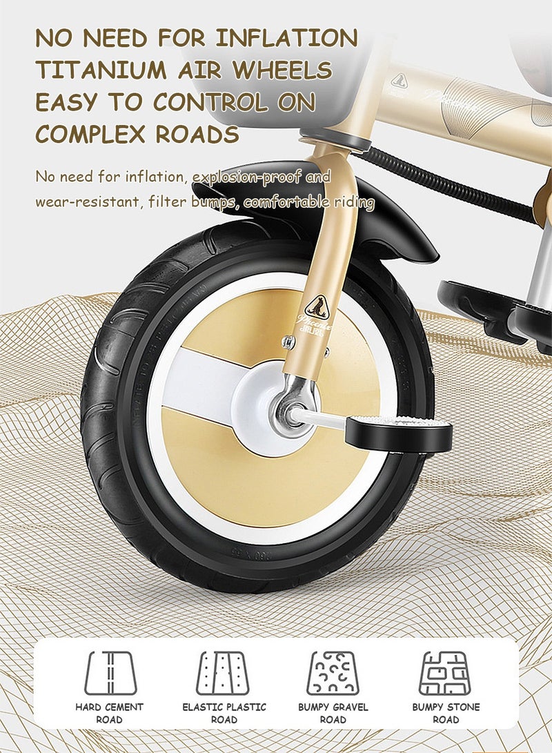 MaBaby 4-in-1 Tricycle for Kids,  Kids Bicycle with Adjustable Push Handle and folding 2-Way Trikes Swivel Seat, for 1-6 Years Boys and Girls - Image 5