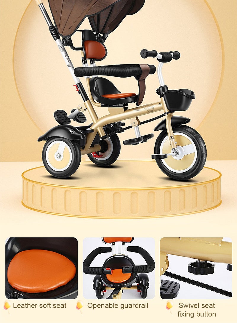 MaBaby 4-in-1 Tricycle for Kids,  Kids Bicycle with Adjustable Push Handle and folding 2-Way Trikes Swivel Seat, for 1-6 Years Boys and Girls - Image 2