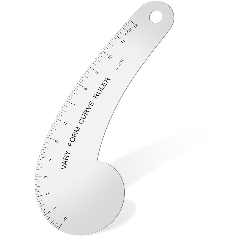 Vary Form Curve Ruler Solid Aluminum French Hip Curve Ruler for Measuring Sewing Design Making